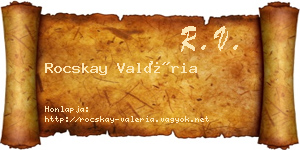 Rocskay Valéria névjegykártya